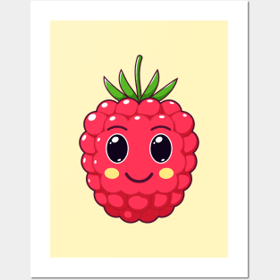 Cute Kawaii Raspberry Posters and Art